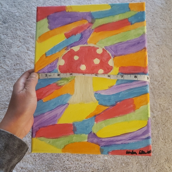 Psychedelic Mushroom Acrylic Painting Rainbow - Picture 4 of 4